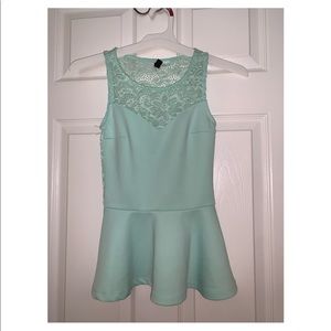 Blue/teal peplum top size XS